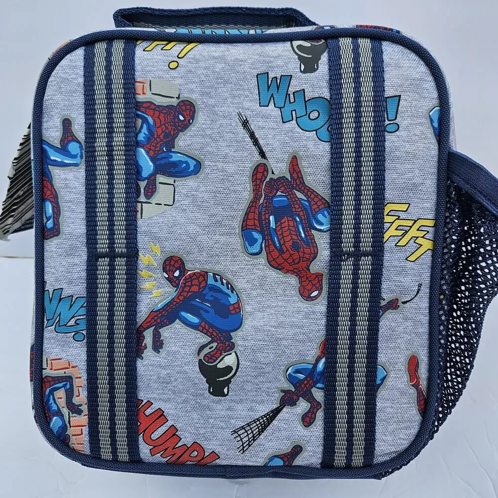NWT POTTERY BARN KIDS Marvel Comics Spider-Man Classic Lunch Bag glow in dark